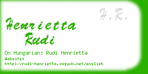 henrietta rudi business card